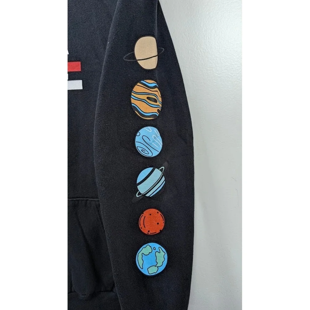 NASA Hoodie Men's Size Small Unisex Planets Graphic‎ AOP Logo Pullover Casual